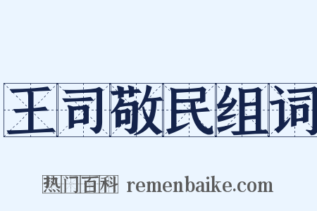 王司敬民组词是什么意思的图片
